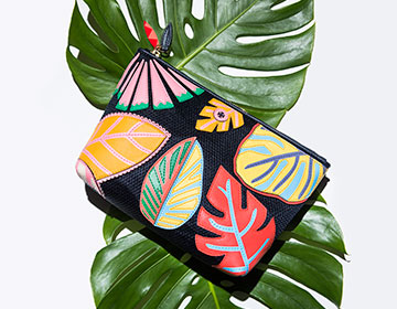 Most Wanted: Leaf-Appliqué Cosmetic Case