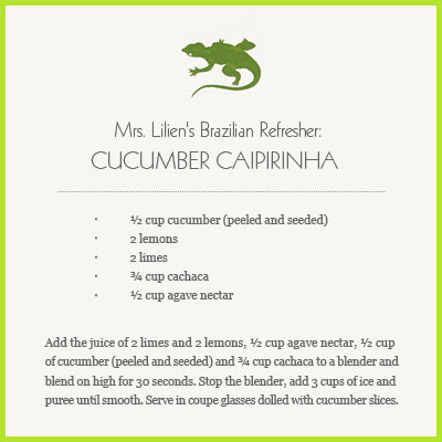 Tory Entertains: Mrs. Lilien’s Cucumber Caipirinha