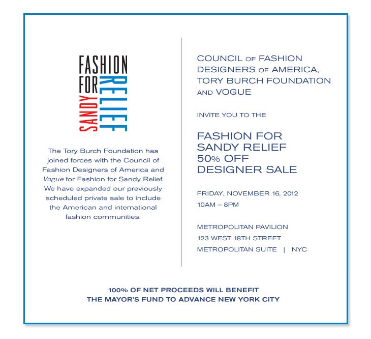 Fashion for Sandy Relief Designer Sale